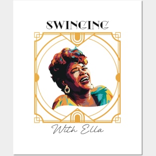 Swinging with Ella Fitzgerald Jazz Gift Posters and Art